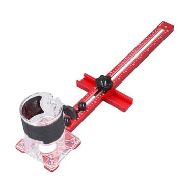 Imagem de Asixxsix Suporte para fresamento de ranhuras para roteador 4em1, gabarito para corte circular de roteador gabarito para ferragens de roteador, guia ajustável para corte circular de