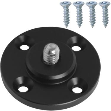 Imagem de LUORNG 1/10.2 cm macho parafuso tipo flange base de fixação montagem na parede tripé conexão liga de alumínio com 4 parafusos autorroscantes 4 x 4 x 0,8 cm acessórios de fotografia de iluminação