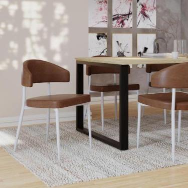 Imagem de Conjunto 2 Cadeiras de Jantar Bless Revestimento Sintético Est.Branca 