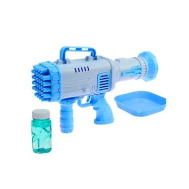 Imagem de Bazuca Lança Bolhas De Sabão com Luz Brinquedo Lança Bolha Automático - Bazuca De Bolhas De Sabão(Azul Ciano)