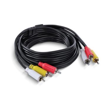 Imagem de Cabo De Vídeo Composto 3 Rca Macho Para 3 Rca Macho 28awg Puro Cobre 2 Metros - P3r-2