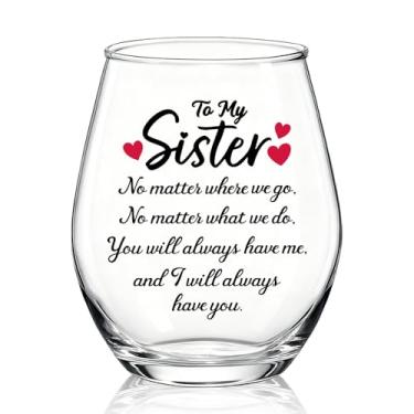 Imagem de WUUCKOO You Will Always Have Me and I Will Always Have You Taça de vinho sem haste, presentes de amigo para mulheres, tokens atenciosos de companheiras femininas Besties Going Away Presentes de