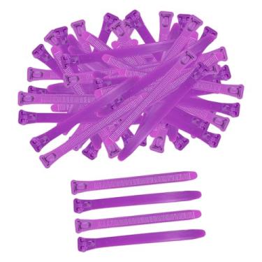 Imagem de Gralara 100 Peças Anéis de Coxa de Frango Acessórios de Galinheiro Reutilizáveis ​​com Zíper Design Anéis de Pé de Aves Etiquetas de Frango para Patos Bantam, Roxo