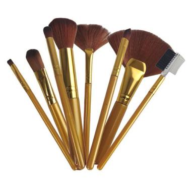 Imagem de Pincel Kit 8 Peças Maquiagem Make Up Base Sombra Corretivo Profissiona