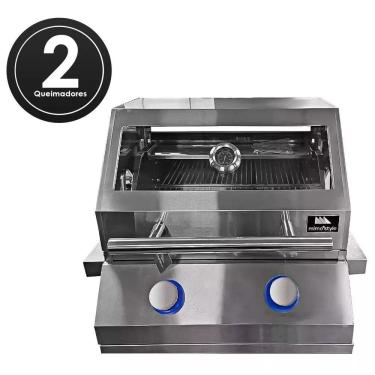 Imagem de Churrasqueira a Gás para Embutir 2 Queimadores Gourmet Inox Mimo Style