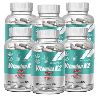 Imagem de Kit 6 Unidades Vitamina K2 (MK7 149,06mcg) - 60 Cápsulas - Health Labs