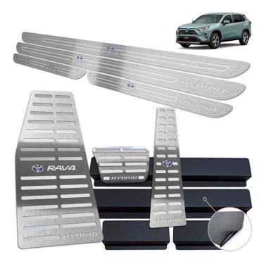 Imagem de Soleira + Pedaleira Descanso Rav4 Hybrid 2020 Prata Baixo R.