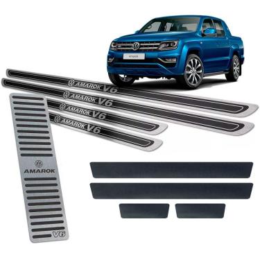 Imagem de Descanso + Soleiras Amarok V6 2010/2019 Alto Relevo Preto