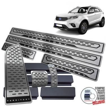 Imagem de Descanso Pedaleira Soleira Preto Baixo Relevo Ford Territory
