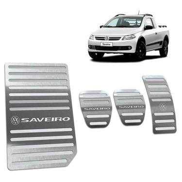 Imagem de Kit Pedaleira + Descanso Volkswagen Saveiro G5 Prata
