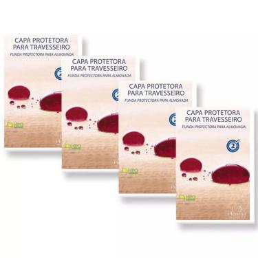 Imagem de Kit 04 Capas Protetora Travesseiro Impermeável Plooma Zíper