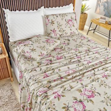 Imagem de Jogo Lençol Queen Percal 400 Fios 4 Pçs Estampado E Macio - Vianelli, 