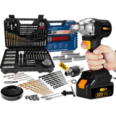 Imagem de Parafusadeira Chave Impacto Brushless 20v Jogo Brocas Bosch Preto/amar