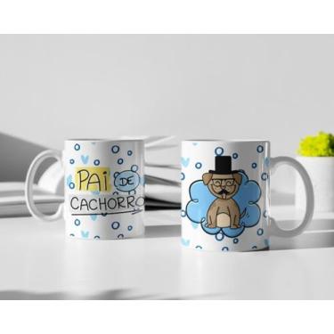 Imagem de Caneca pai de cachorro - JE ESTAMPAS , Branco, 500g