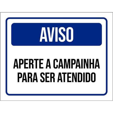 Imagem de Placa De Sinalização - Aviso Aperte A Campainha 36X46