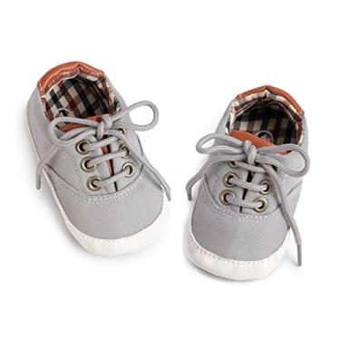 Imagem de Morbido tênis infantil de lona para bebês meninos e meninas sem cadarço antiderrapante para recém-nascidos primeiros passos sapatos doces para 0 – 18 meses, A_light Grey/, 6-18 Months Infant