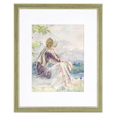 Imagem de Axeman Porta-retratos de 40 x 50 cm com tapete para 28 x 35 cm, moldura vintage ornamentada de 40,6 cm x 50,8 cm com acrílico para exibição de parede ou mesa, design retrô decorativo rústico