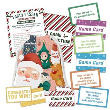 Imagem de Jogo de Passes de Natal - Jogo divertido de festa de Natal, 44 cartas com uma bolsa para amigos da família - Casa, escritório, sala de aula, atividades de festas de fim de ano para adultos - A02