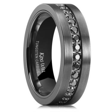 Imagem de Aliança de casamento King Will em carboneto de tungstênio Gunmetal com