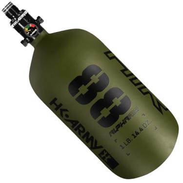 Imagem de HK Army Tanque de paintball HPA - Tanque de ar comprimido de fibra de carbono Alpha Air leve - 88ci/4500 psi Striker