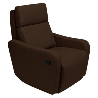 Imagem de Poltrona Decorativa Reclinável Manual Moroni Couro Tabaco - Gran Belo