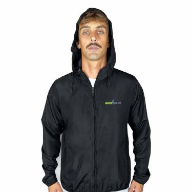 Imagem de Jaqueta Corta Vento Masculino Preto Corrida WSS Never Give Up!