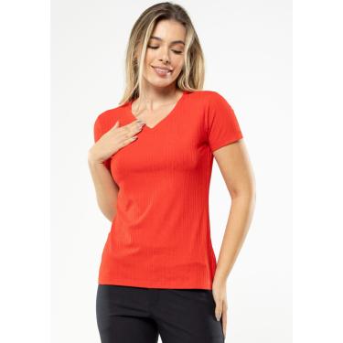 Imagem de Blusa Manga Curta Pau a Pique Canelada Vermelho