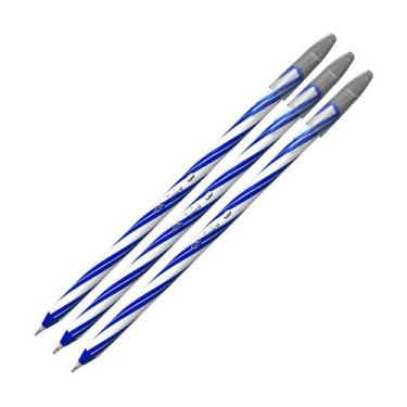 Imagem de Kit com 3 Canetas Gel Spiro 0.7mm Azul CiS Vibrante Colorida Escrever 