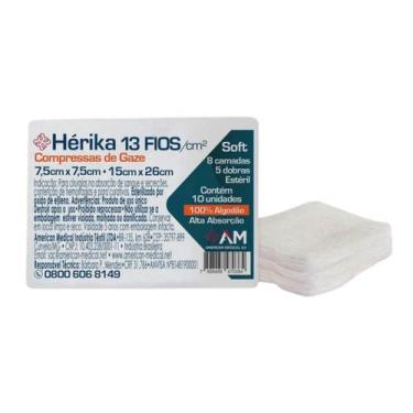Imagem de Compressa de Gaze Hérika Estéril 7,5cm x 7,5cm C/10 Unidades - Amed, 1