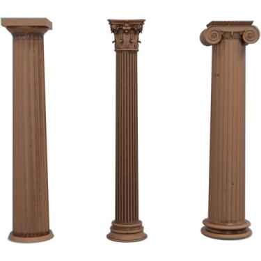 Imagem de Os 3 Pilares Colunas Maçonicas - Maçonaria - Dórica Jônica e Coríntia (Cor Madeira)