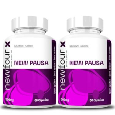 Imagem de New Pausa - Triptofano + Coenzima Q10 + Vitaminas A, C, D, E, B6, B12, K2, Inositol, Selênio e Luteína - 120 Cápsulas 550mg - 2 Frascos