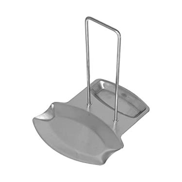 Imagem de Rack de tampa de panela de aço inoxidável, Rack de prato de canto para guloseimas domésticas, Organizador de prateleira de armazenamento de tampa de panela, Prateleira de colher Rack de panela de cozi