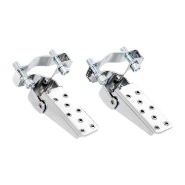 Imagem de Lljsszr 2 Peças de Apoios para Os Pés de Motocicleta Dobráveis ​​de Metal para Descanso Do Pedal Traseiro Do Passageiro, Suporte Antiderrapante E Absorvente D, Prateado