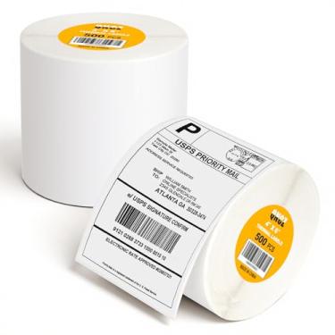 Imagem de Etiquetas térmicas de envio 4 x 6 para impressora - Qncz 1000 peças de etiquetas perfuradas, papel de impressora térmica de nível comercial, etiquetas adesivas para correspondência