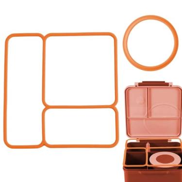 Imagem de Kit de vedação de vedação de tampa de caixa Bento, peça de reposição de ajuste exato, vedação de silicone, laranja