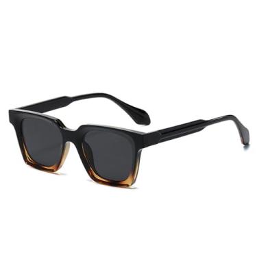 Imagem de Óculos de Sol Bicolor Feminino UV400 Masculino para Esportes ao Ar Livre, Corrida e Ciclismo, Estampa de Leopardo Preto e Cinza