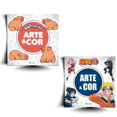 Imagem de Kit Arte E Cor - Livros Para Colorir: Capivaras + Naruto (2 Vol) - Kit