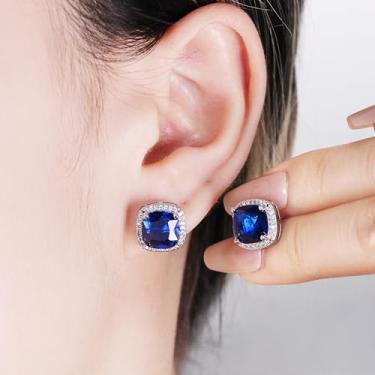 Imagem de Generic Brincos grandes de zircônia cúbica para mulheres, brilhante, elegante, corte quadrado, zircão para esposa, mãe, namorada, irmã, melhor amiga, dia dos namorados, Natal, noivado, casamento