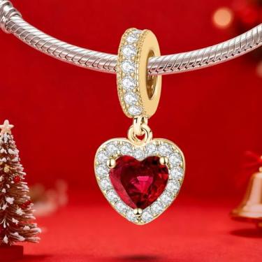 Imagem de 1 peça prata elegante coração branco berloque contas adequadas para mulheres, faça você mesmo e roupa diária combinando joias decoração presente para mamãe, 6.82*16.01mm, Prata, Sem Pedra Preciosa