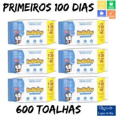 Imagem de 6 Toalhas Umedecidas Lenço Isababy 100 Primeiros Dias c/100 Recém Nasc