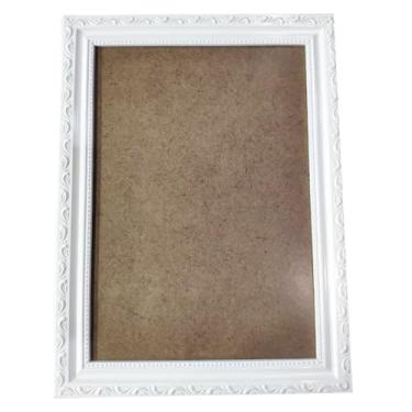 Imagem de Moldura Quadro Foto 30x40 Trabalhada Linda Com Vidro Premium(Branco)