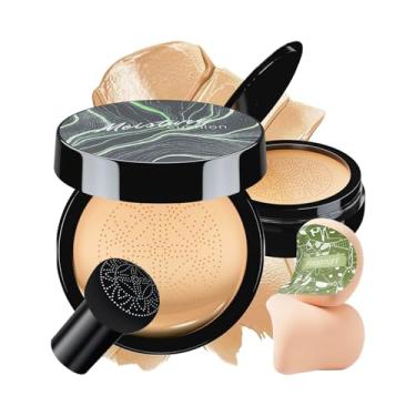 Imagem de OETUIOW Base De Maquiagem Facial Mushroom Head Air Cushion Com Bb Power Puff Para Pele Madura, Corretivo Hidratante, Iluminador, Duradouro, Tom Uniforme Todos Os Tipos (Bege-Claro)
