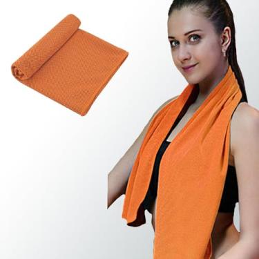 Imagem de Toalha de resfriamento esportiva, adequada para corrida, ioga, jogar bola, leve, adequada para a pele, várias cores (laranja)