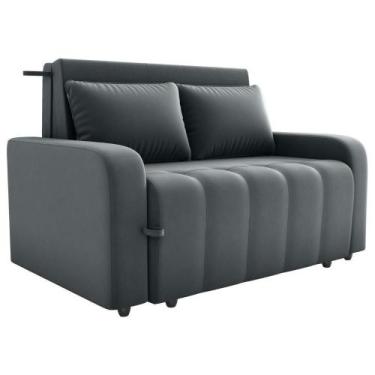 Imagem de Sofa Cama 2 Lugares 138 Cm Amora New Veludo E425 Cinza Milani Store Ci