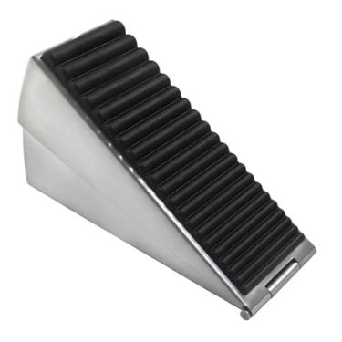 Imagem de HARSKIYER Rolha de porta resistente, batente de porta ajustável de aço inoxidável 304 com carregamento de mola, cunha de rolha de 7,6 cm de altura para dormitório, base antiderrapante para carpete de