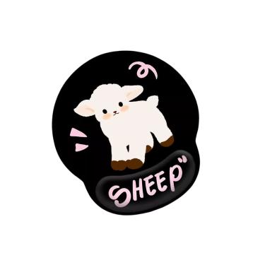 Imagem de Mouse pad com design fofo de ovelha com apoio de pulso de silicone de 188 x 227 mm