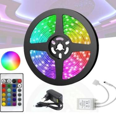 Imagem de Fita Led 5m Rgb W 5050 Prova Dagua Fonte Controle Cor da luz RGBW - PC
