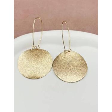 Imagem de Brincos de argola de ouro grosso para mulheres, boho, brincos redondos, acessórios de joias modernas, presentes de amizade, presentes de Natal para mulheres