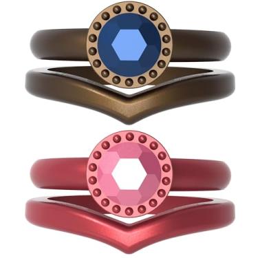 Imagem de icooci Pacote com 4 alianças de casamento femininas de silicone – Pulseiras de borracha empilháveis para mulheres, anéis de noivado flexíveis ou de compromisso, elegantes e confortáveis para academia