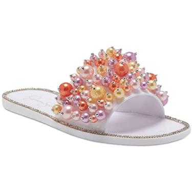 Imagem de Jessica Simpson Sandália feminina Kassime Jelly lisa, Branco/Multi, 11